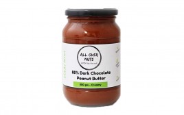 All Over Nuts 85% Dark Chocolate Peanut Butter Creamy  Glass Jar  500 grams